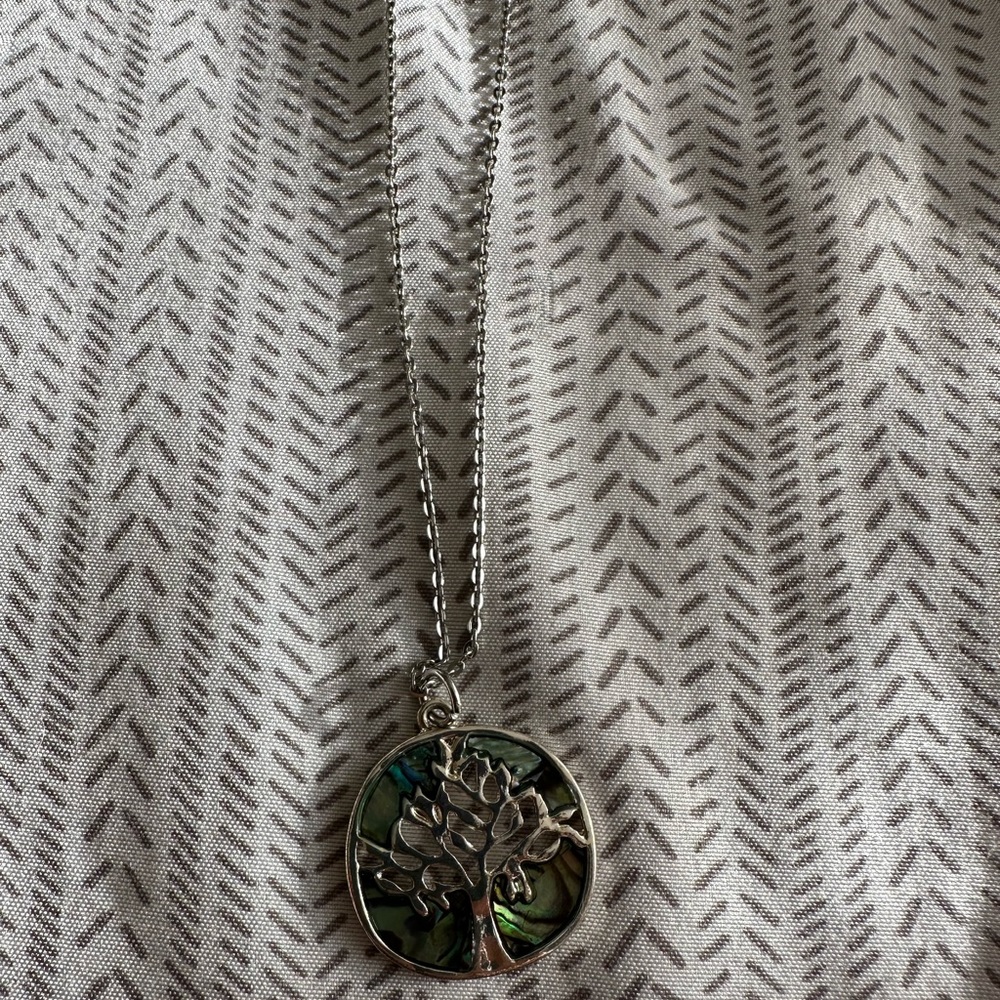 Abalone tree of life necklace